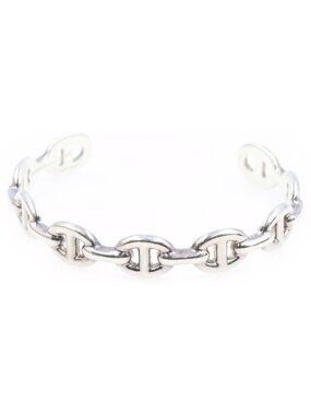 Hermes Chaine D'Ancre Enchainee Anchor Chain Bangle Bracelet Silver